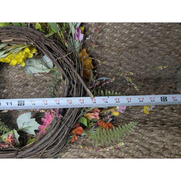 Spring Summer Artifical Floral Wreath Porch Outdoor Indoor 20 Inch - Picture 8 of 8